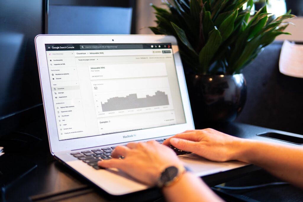 a white label SEO specialist checking website stats on Google Search Console